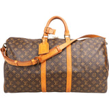Louis Vuitton Monogram Canvas Keepall 55 Bandoulière Travel Bag