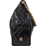 Chanel 25 Quilted Lambskin Drawstring Jumbo Bucket Shoulder Bag