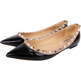 Valentino Garavani Patent Leather Rockstud Ballerina Flats (37)