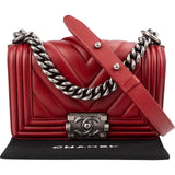 Chanel Chevron Lambskin Small Boy Single Flap Crossbody Bag