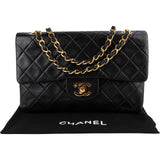 Chanel Quilted Lambskin 24K Gold Small Double Flap Shoulder Bag