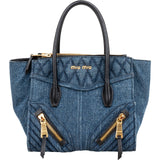 Miu Miu Denim Biker Tote Handbag