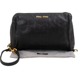 Miu Miu Leather Wristlet Pouch Handbag