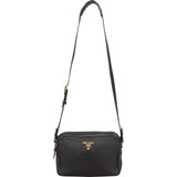 Prada Black Vitello Daino Leather Camera Crossbody Bag 1BH079