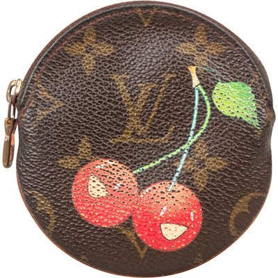 Louis Vuitton Canvas Monogram Limited Murakami Cerises Cherry Rond Key Pouch