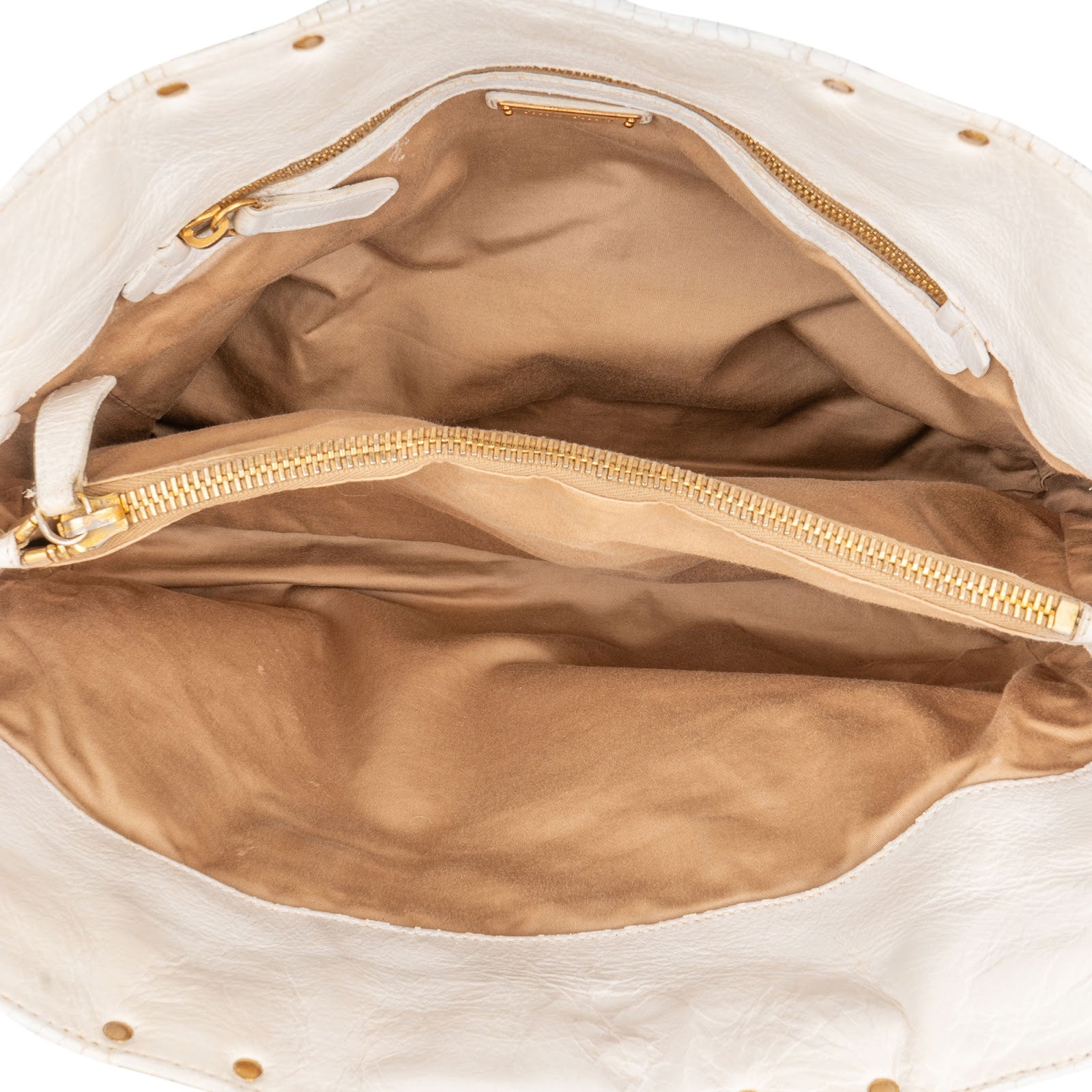 Miu Miu Blancoi Vitello Daino Satchel Handbag - vintageandkickz