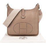 Hermès Argile Togo Leather Palladium Evelyne 29 Crossbody Bag