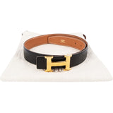 Hermès Bicolor Leather Reversible H Belt (70)