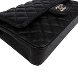 Chanel Quilted Caviar Leather Palladium Medium Double Flap Shoulder Bag