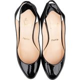 Christian Louboutin Black Patent Leather Corneille Slingback Pumps (39)