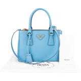 Prada Light Blue Saffiano Leather Galleria Small Handbag