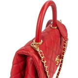 Chanel Caviar Leather Coco Top Handle Crossbody Handbag