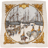 Hermès Marine & Cavalerie Silk Carre 90 Scarf Tuch