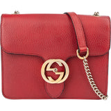 Gucci Grained Leather Interlocking GG Small Crossbody Bag