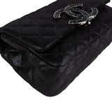 Chanel Quilted Glitter Metallic Suede Crystal-Embelished CC Small Single Flap Shoulder Bag