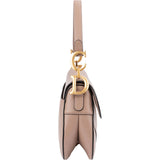 Christian Dior Pink Grained Calfskin Saddle Shoulder Bag