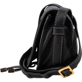 Chloé Black Grained Leather Marcie Small Saddle Crossbody Bag