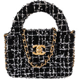 Chanel Quilted Tweed Nano Kelly Crossbody Handbag