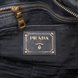 Prada Black Leather Gaufre Satchel Handbag