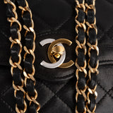 Chanel Quilted Lambskin Bicolor Double Flap Shoulder Bag