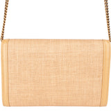 Yves Saint Laurent Raffia & Leather Uptown Wallet On Chain Crossbody Bag