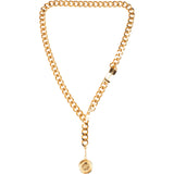 Chanel Gold Tone CC Medallion Lariat Belly Chain Bauchkette Belt
