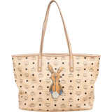 MCM Monogram Visetos Zoo Rabbit  Liz Shopper Shoulder Bag