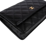 Chanel Quilted Caviar Leather Classic Wallet On Chain Crossbody Bag