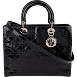 Christian Dior Quilted Patent Cannage Lady Dior Handbag