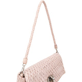 Miu Miu Matelassé Nappa Leather Crystal Flap Shoulder Bag