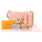 Louis Vuitton Rose Epi Leather Twist Flower Chain Crossbody Bag