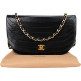 Chanel Quilted Lambskin 24K Gold Half Moon Single Flap Shoulder Bag