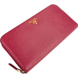 Prada Vitello Move Leather Zip Around Wallet