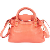 Balenciaga Coral Leather Small City Handbag