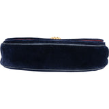 Chanel Chevron Velvet Half Moon Single Flap Crossbody Bag xxverschluss erneuern - vintageandkickz