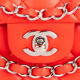Chanel Quilted Lambskin Palladium Medium Double Flap Shoulder Bag