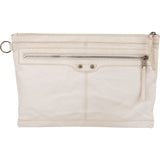 Balenciaga Classic White Leather Arena Clutch
