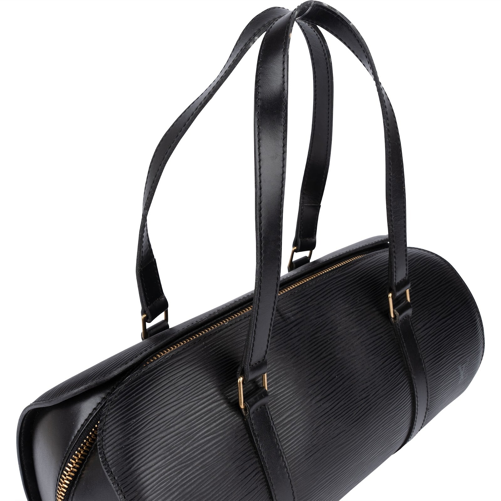 Louis Vuitton Noir Epi Leather Soufflot Handbag - vintageandkickz