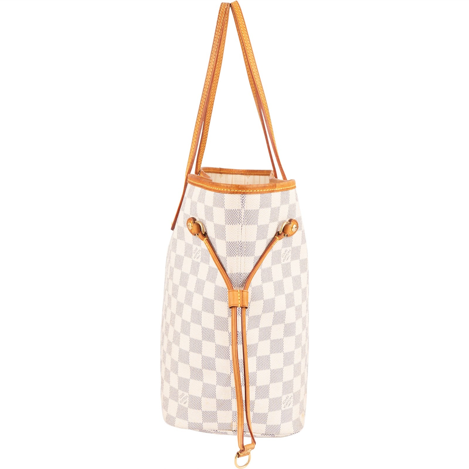 Louis Vuitton Monogram Damier Azur Canvas Neverfull MM Shoulder Bag - vintageandkickz