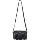 Yves Saint Laurent Black Leather Classic Baby Duffle Fringe Crossbody Bag