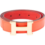 Hermès Orange Reversible Epsom Leather H Belt (80)