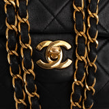 Chanel Quilted Lambskin 24K Gold Small Double Flap Shoulder Bag
