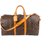 Louis Vuitton Monogram Canvas Keepall 50 Bandoulière Travel Bag
