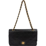 Chanel Quilted Lambskin 24K Gold Medium Double Flap Shoulder Bag