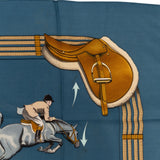 Hermès Jumping Horses Silk Carre 90 Scarf Tuch
