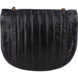Chanel Chevron Lambskin Half Moon Single Flap Crossbody Bag