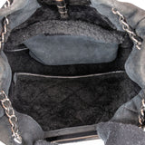 Chanel Suede 2.55 Sherling Accordion Flap Shoulder Bag