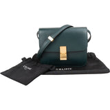 Celine Green Calfskin Classic Box Bag Small Crossbody Bag