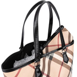 Burberry Haymarket Check Reversible Tote Shoulder Bag
