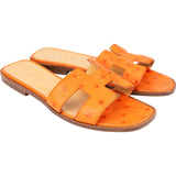 Hermès Orange Exotic Leather Ostrich Oran Sandal Sandals (36)